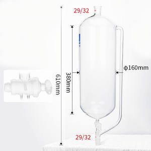 Tiandi Lab corong bubuk kaca 250ml, dengan katup vakum putar corong makan tambahan untuk penggunaan laboratorium - Product Image 3