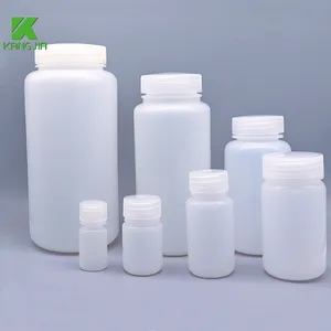 Botol Reagen Mulut Lebar Plastik HDPE PP 8Ml 10Ml 15Ml 30Ml 60Ml 125Ml 250Ml 500Ml 1000Ml Botol Cairan Kimia Lab