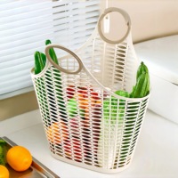 Groothandel draagbare PP plastic boodschappenmand, winkelmand, draagmand, handmand, opbergmand voor thuis en markt