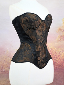 Corset élégant sans bretelles à décolleté cœur, en brocart floral, avec corsage à baleines sculptant la taille, pour bal masqué, séances photo rétro et événements du soir - Product Image 5