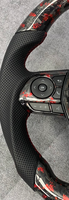 Volante de Fibra de Carbono Forjado Personalizado con Cuero Perforado para Toyota Camry RAV4 Highlander, Repuesto y Mejora para Automóvil