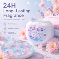 Lessives en capsules OEM ODM 60 pièces 5 en 1 Nettoyage en profondeur Capsules de gel Écologiques Parfum longue durée Élimination des taches 80% actif