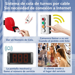 Sistema de Gestión de Colas con Cable Turn O Matic, Dispositivo de Llamada de Números, 1 Pantalla con 1 Botón de Control para Hospitales y Restaurantes - Product Image 3