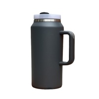 Mug de voyage isotherme en acier inoxydable à double paroi de 64 oz pour canettes de bière, avec poignée et couvercles