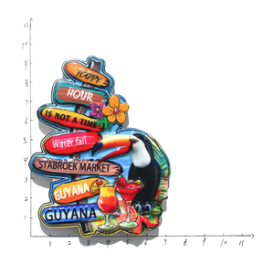 Aimant en résine <span class=keywords><strong>3D</strong></span> personnalisé, design de poteau de signalisation de plage ensoleillée de Varna et de Guyane, imprimé UV, souvenir de Bulgarie, aimant de réfrigérateur - Product Image 3