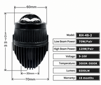 Projecteur de feux antibrouillard LED double direct 2,0 pouces 120W 5800K à double faisceau 12V pour Honda Toyota