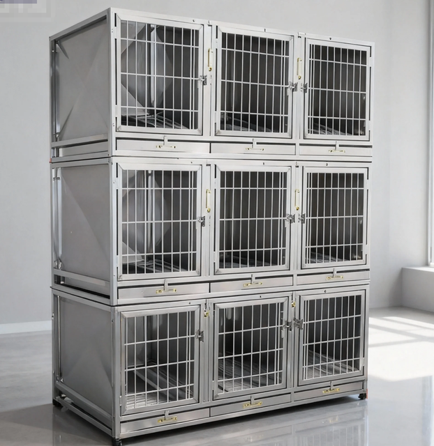 Luxury Foldable Stainless Steel Dog Cage Kennel Houses Outdoor Use Durable Eco-Friendly