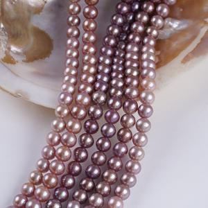 Perlas de Agua Dulce Naturales Edison, Color Morado, 8-8.5mm, Redondas, Sueltas, al por Mayor, para Joyería DIY, Forma Barroca, Colores Blanco y Rosa - Product Image 4