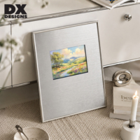Cadre photo en alliage d'aluminium et acier inoxydable avec impression, cadre photo en métal pour table, bureau, décoration murale