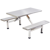 Ensemble de table et de chaises en acier inoxydable durable pour la cantine scolaire, utilisation en restaurant