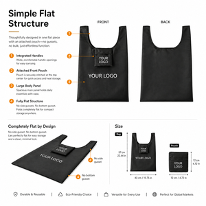 <span class=keywords><strong>Bolsa</strong></span> de Compras Plegable SHINY con Logotipo Personalizado, <span class=keywords><strong>Bolsa</strong></span> de Supermercado Reutilizable de Poliéster Resistente para Supermercados en EE. UU. - Product Image 2