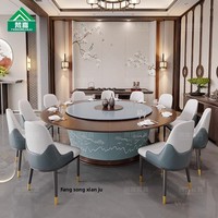 Elektrischer Drehbarer Esstisch im Neuen Chinesischen Stil mit Runder Massivholzplatte für Hotel, Privatzimmer & Restaurant-Bankettsaal