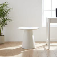 Table basse ronde moderne en micro-ciment, table à thé en MDF de qualité E2, table d'appoint minimaliste de style nordique pour salon