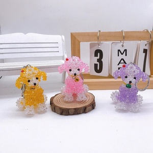 Accesorios colgantes para bolsos de mujer, llavero de coche hecho a mano para niñas, decoración para mochilas escolares, regalo de cumpleaños, lindo llavero pequeño de caniche - Product Image 6