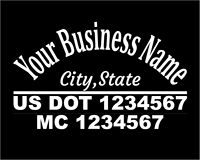 Autocollants personnalisés pour camions US DOT, camion de remorquage, camionnage, 18 roues, camionnette, logos d'entreprise, numéros MC