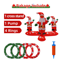 Anneaux gonflables amusants en PVC en forme de sapin de Noël et de cornes de cerf, jouets et décorations de fête de Noël pour des jeux de lancer amusants