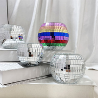 Bougie Disco Offre Spéciale Bougeoir Miroir en Verre Bougeoir Disco Boule Décor pour Fête de Mariage et Noël
