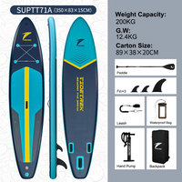 Planche de surf TIDETREK 11'6" - Nouveau design personnalisé par le fabricant - Planche de surf de qualité supérieure - Tablas Sup - Sports nautiques - Planches de paddle gonflables - ISUP