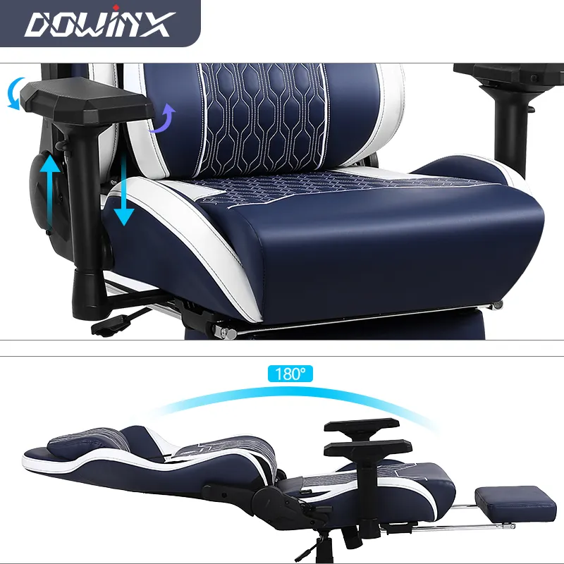Dowinx Big and Tall High-end Wholesale Gaming Chair Breathable Leather Computer Chair with Feetrest and Massage