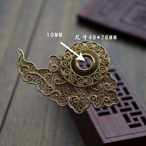 Horquilla para el pelo de cobre chapado con diseño de nube y luna, hecha a mano, accesorio nupcial, material DIY - Product Image 2