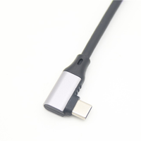 Câble personnalisé Gen2 USB 3.1 à angle de 90 degrés, extension mâle-femelle Type-C, 20 Gbps, charge rapide, câble PVC pour microphone/haut-parleur/moniteur