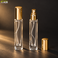 Vente en gros de flacons de parfum vides en verre transparent 10ml 15ml 20ml 30ml avec vaporisateur à vis doré pour échantillons
