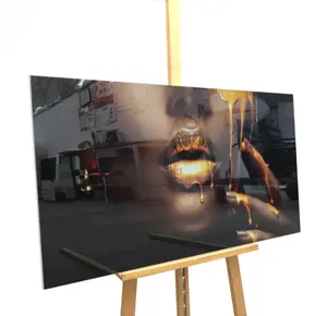 אקריליק UV הדפסי סקסי אישה זהב על פנים אמנות דיוקנאות תמונות בית קיר תפאורה קריסטל פורצלן ציור