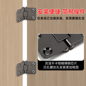 Zinc Alloy Furniture <b>Hinge</b> Surface Mount Gloss Gun Black Antirust Modern Design - Product Image 3