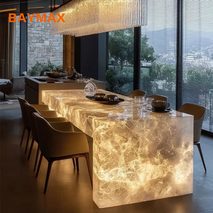 Cuisine modulaire avec éclairage LED, îlot de rangement en marbre <span class=keywords><strong>et</strong></span> armoire de comptoir - Product Image 4