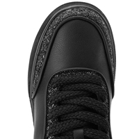 Nouvelle tendance : baskets plateforme pour hommes avec patchwork scintillant, lacets, semelle épaisse, chaussures de skate décontractées pour le streetwear