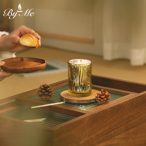 Velas Aromáticas de Lujo de Cera de Soya con Tapa, Etiqueta Privada Personalizada, Elegante Frasco de Vidrio para Decoración del Hogar en Diwali y Día del Padre - Product Image 5