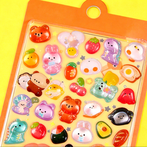 Pegatinas 3D personalizadas de fundición sólida con efecto pop, pegatinas decorativas en relieve estéreo <span class=keywords><strong>Kawaii</strong></span>, pegatinas abombadas para fundas de teléfono - Product Image 3