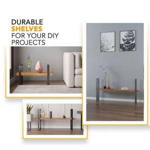 WEKIS DIY Matte Black <b>Square</b> Metal Coffee <b>Table</b> Legs Heavy Duty Outdoor Use Powder Coated for Living Room Workshop - Product Image 3