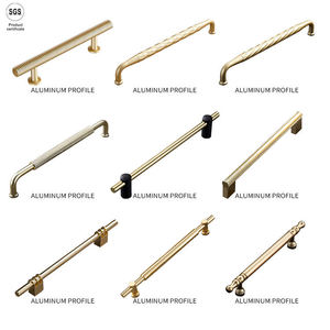 Sang Trọng Nhôm Đồ Nội Thất Màu Sắc Đôi T Thanh Vàng Đen Trắng Ngăn Kéo Kéo Xử Lý Các Nhà Sản Xuất Hiện Đại Tủ Bếp Xử Lý - Product Image 5