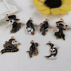 Halloween Dễ Thương Bird Crow Skeleton Men Quyến Rũ Kết Nối Phù Hợp Với Vòng Cổ Vòng Đeo Tay DIY Thời Trang Trang Sức Phụ Kiện