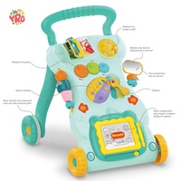 Trotteur anti-renversement transfrontalier avec fonction musicale, chariot de marche en plastique pour les tout-petits