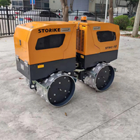 Rouleau compresseur vibrant télécommandé 1,8 tonne pour asphalte, 17,8 kW, double tambour, 330 kg, 1 tonne, Rodillo Compactador