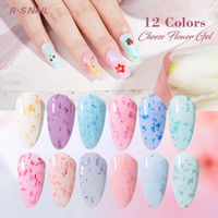 R S ongles personnalisé votre logo fleur de fromage Gel en bouteille 12 couleurs populaire sans hema gel peinture art pour salon de beauté