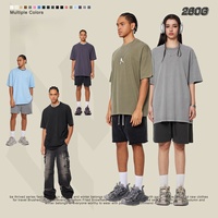 BE Menswear |   T-shirt d'été 2026 style américain en pur coton, couleur unie rétro, 260g, manches courtes, streetwear jeune, coupe ample