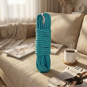 Cordon tressé turquoise à 8 brins en polyester, style simple, haute ténacité - Product Image 3