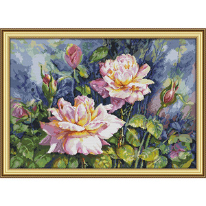 NKF Vintage Rose <span class=keywords><strong>punto</strong></span> <span class=keywords><strong>de</strong></span> <span class=keywords><strong>cruz</strong></span> planta <span class=keywords><strong>de</strong></span> estilo europeo sala <span class=keywords><strong>de</strong></span> estar pintura decorativa Simple pequeño autobordado Kit <span class=keywords><strong>de</strong></span> Material DIY - Product Image 4