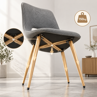 Chaise en fer robuste avec structure métallique, résistante à la rouille, revêtement en poudre, tissu résistant aux taches et facile à nettoyer pour hôtel