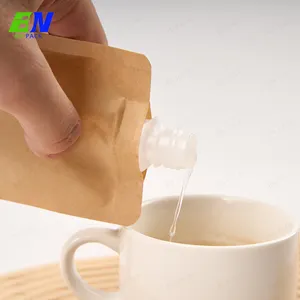 Bolsa de papel kraft personalizada, a prueba de fugas para bebidas