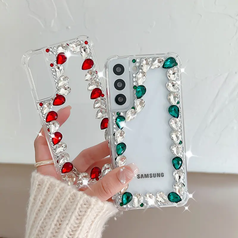 Funda de teléfono de lujo para samsung, carcasa de acrílico con diseño de diamante a la moda para samsung s21 s22 s23 ultra