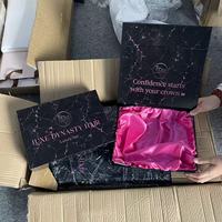Boîte cadeau pliable recyclée avec aimant et ruban, logo personnalisé de haute qualité