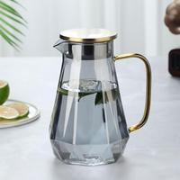 Bouteille en verre borosilicate haute résistance, carafe en verre en forme de diamant, théière, vente chaude