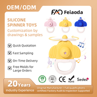 FAD Jouet de dentition multifonctionnel en silicone souple pour bébé, forme avion, 6-12 mois, avec fonction rotative, option logo personnalisé