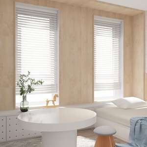 Stores horizontales en faux bois, stores intelligents, rideaux de maison haut de gamme, automatiques, durables, texture en faux bois, lumière parfaite - Product Image 1