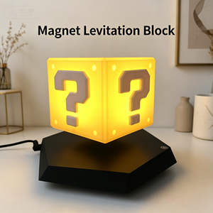 Desktop Magnetic Levitating Block LED Light Yellow Block Gadgets <b>Switch</b> Control Creative Floating <b>Lamp</b> for Kids' Gift Art Decor - Product Image 5