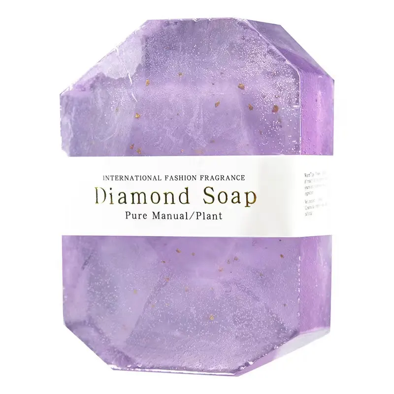 Savon de marque privée personnalisé savon populaire en forme de diamant pour les soins de la peau hydratant et blanchissant huile essentielle produit de bain